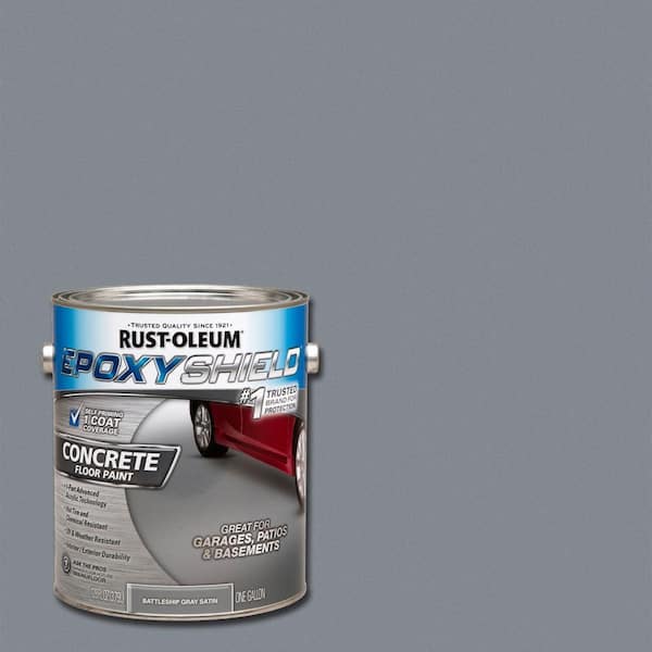 Rust-Oleum EpoxyShield 1 gal. Battleship Gray Satin Low VOC Concrete Floor Paint (Case of 2)