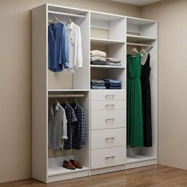 MODULAR CLOSETS Alto Collection 66 in W White Wall Mounted Double