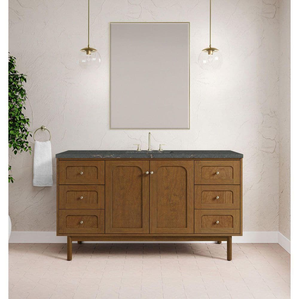 Laurent 60.0 in. Single Bath Vanity in Honey Oak with Parisien Bleu Quartz Top price history on PriceWatchPro