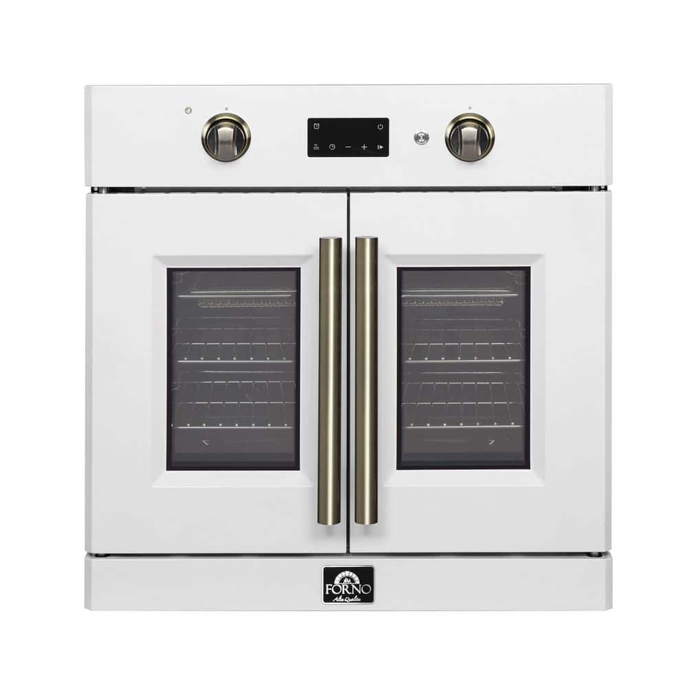 Asti 30 in. French Door Wall Oven, 3.68 cu. ft. True Convection in. White, Antique Brass