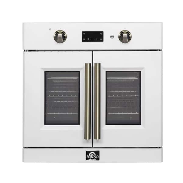 Asti 30 in. French Door Wall Oven, 3.68 cu. ft. True Convection in. White, Antique Brass