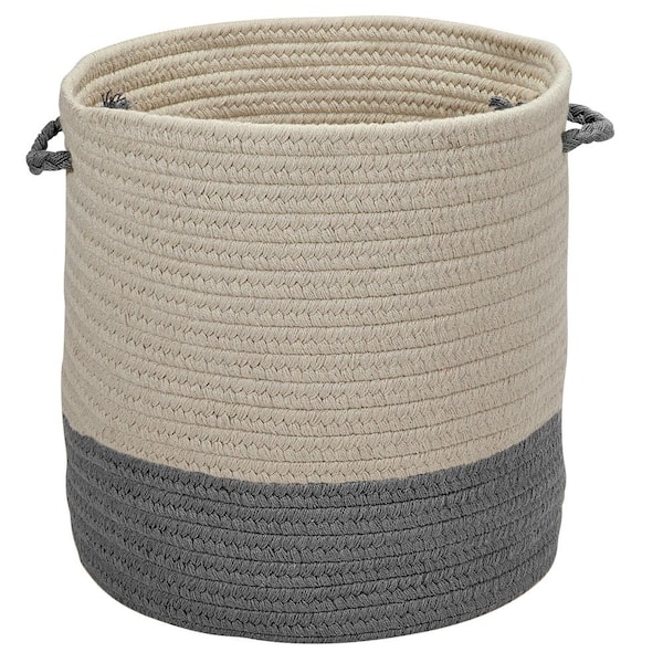 Colonial Mills Sunbrella Caroline Round Indoor/Outdoor Basket Granite 15 in. x 15 in. x 16 in.