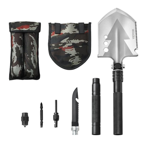 SKYSHALO Survival Shovel 8 in 1 Camping Shovel Folding SKYSHALO Survival Shovel 8 in 1 Camping Shovel Folding