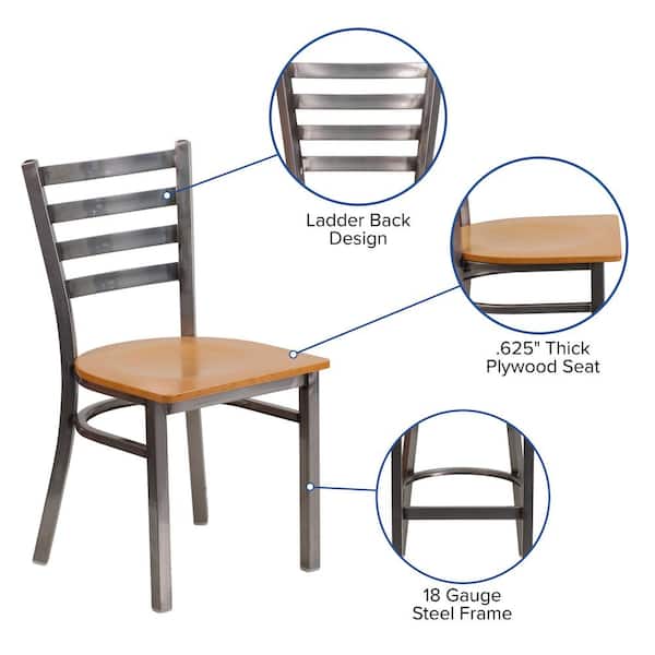 Flash Furniture HERCULES Series Silver Wood Chiavari Chair