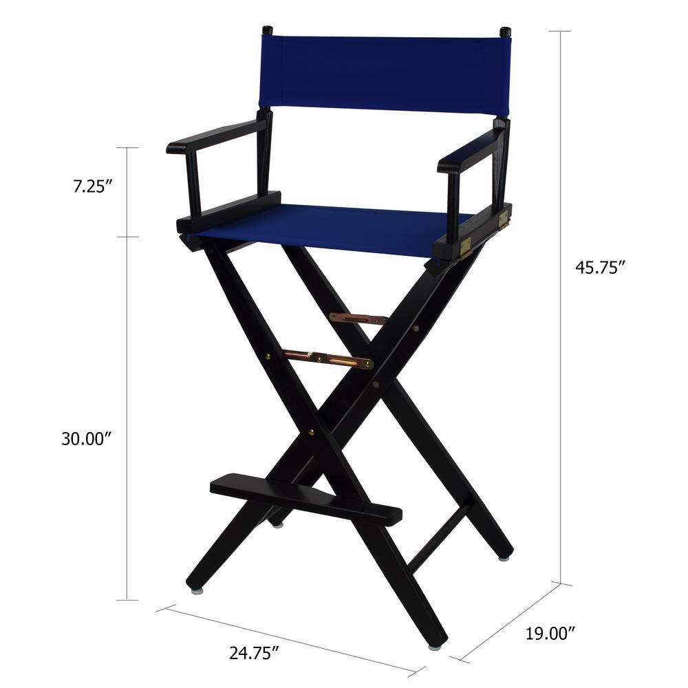 Royal Blue and Black 45.5'' Tall Wood Director's Chair