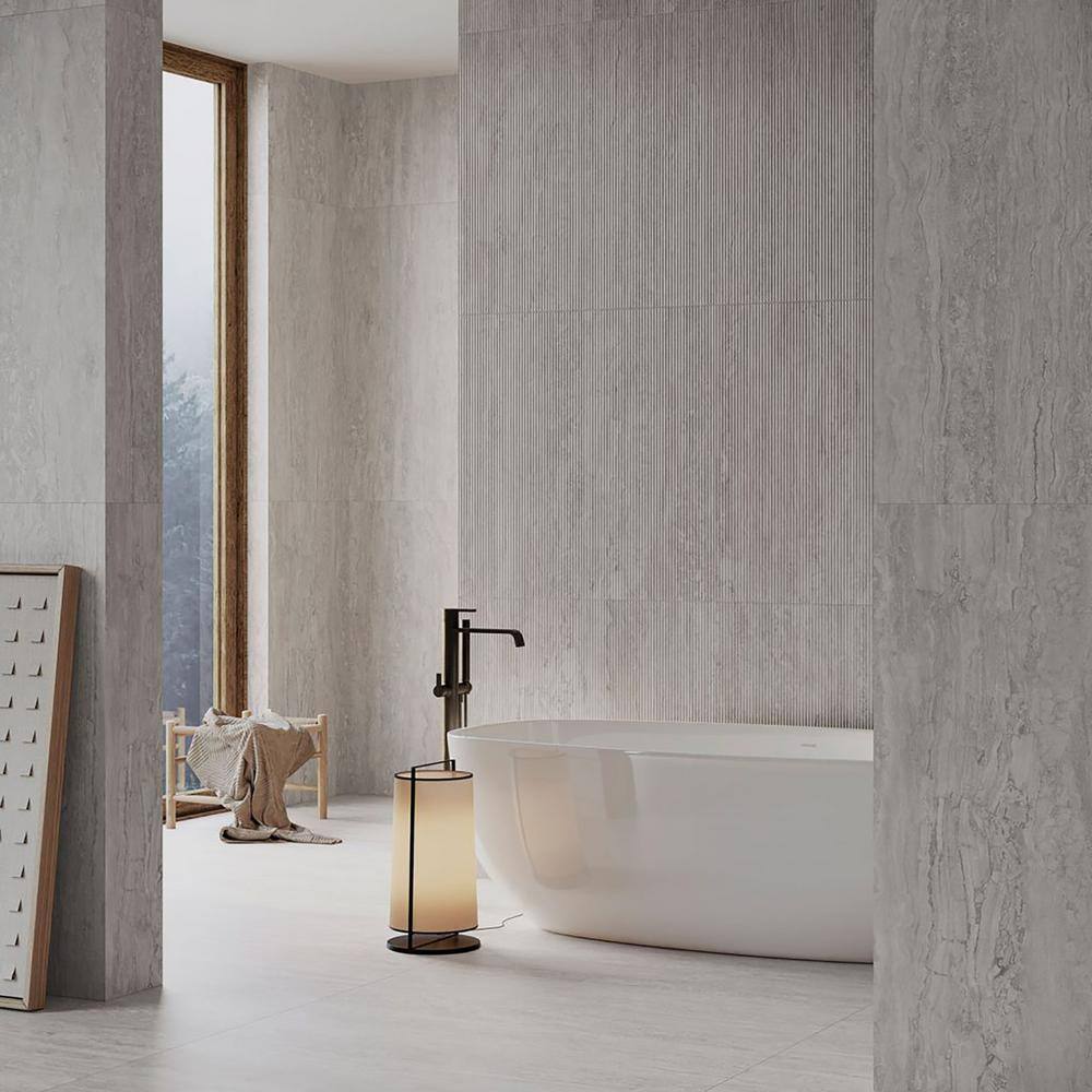 Silver Rectified Matte Porcelain 12x24 Floor and Wall Tile