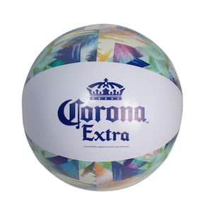 20 in. Corona Tropical Blue and Green Inflatable Beach Ball