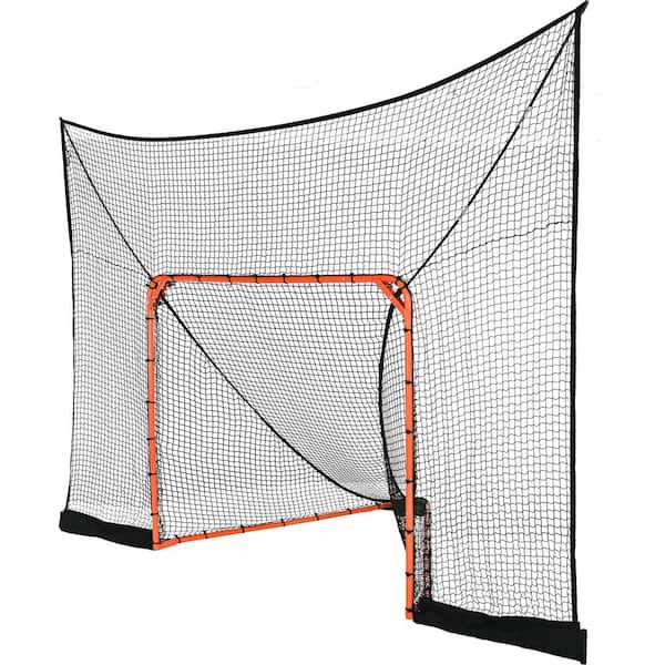 Hockey and Lacrosse Goal Backstop with Extended Coverage, 12 in. x 9in Lacrosse Net, Perfect for Youth Adult Training .