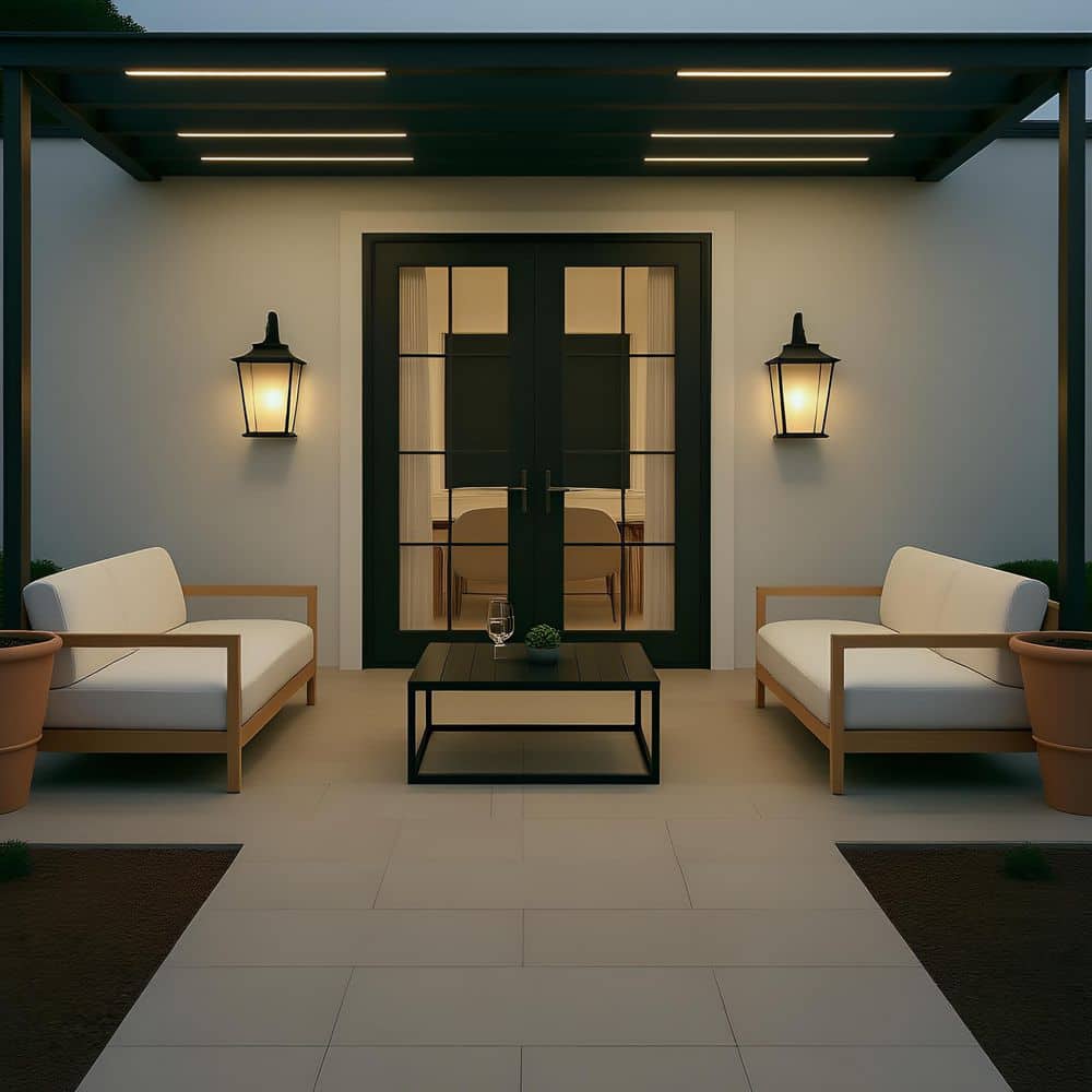 Warren Medium 10.625 in. Textured Black Outdoor Wall Mount Lantern with Integrated LED Clear Glass Panels price history on PriceWatchPro