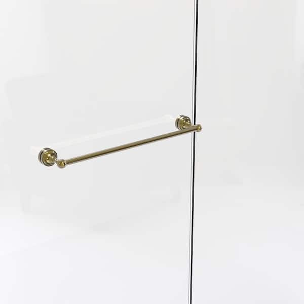 Allied Brass Dottingham Collection 24 in. Shower Door Towel Bar in Unlacquered Brass