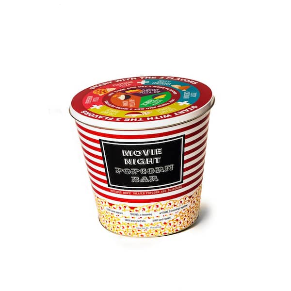 Wabash Valley Farms Movie Night Popcorn Bar Tin 1-Piece Popcorn and Seasonings Popcorn Set