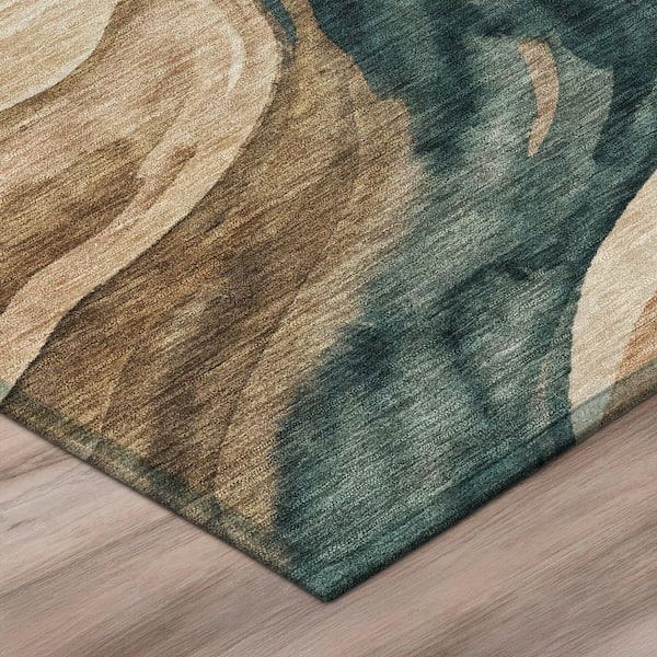 Chantille Machine Washable Indoor/Outdoor Abstract ACN3087 Coffee 10 ft. x 14 ft. Area Rug