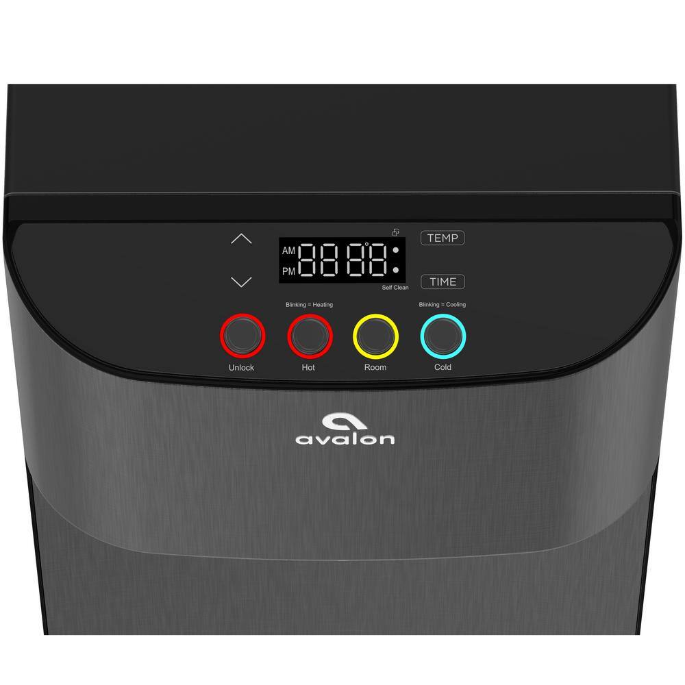 Avalon Black Stainless Steel Bottom Loading Water Cooler with Digital Display