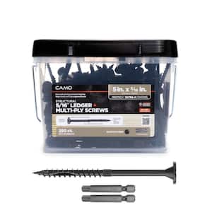 5/16 in. x 5 in. Star Drive Flat Head Multi-Purpose + Multi-Ply + Ledger Structural Wood Screw- Exterior Coat (250-Pack)