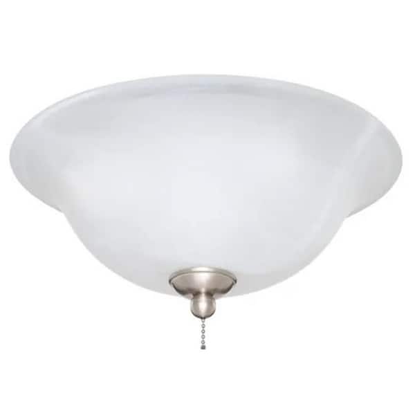 Elite 2-Light Alabaster White Glass Bowl Ceiling Fan LED Light Kit