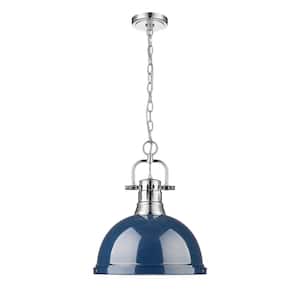 Golden Lighting Duncan 16.875 in. 1 Light Chrome Pendant Light