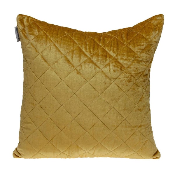 PARKLAND COLLECTION Milo Transitional Quilted Yellow Throw Pillow