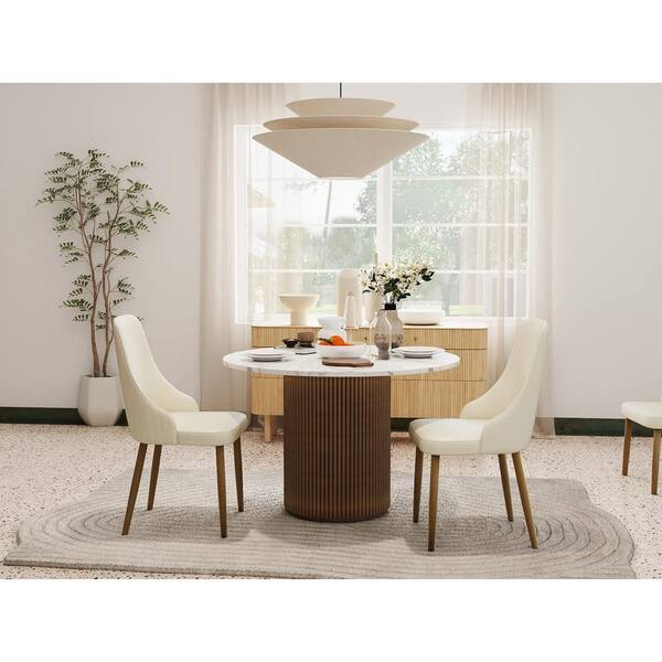 Magic Home Set of 2 Modern PU leather Upholstered Dining