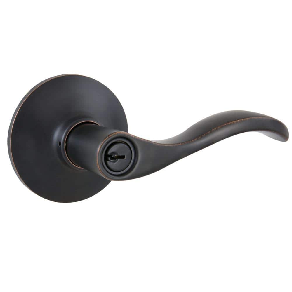 Naples Aged Bronze Keyed Entry Door Lever