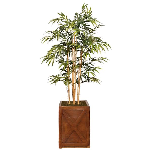 VINTAGE HOME 50 in. High Artificial Bamboo Tree with Fiberstone Planter