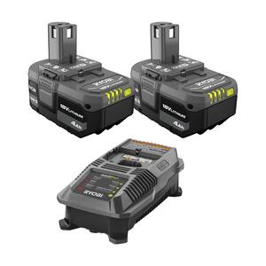 ONE+ 18V Lithium-Ion 4.0 Ah Battery (2-Pack) with 18V Charger