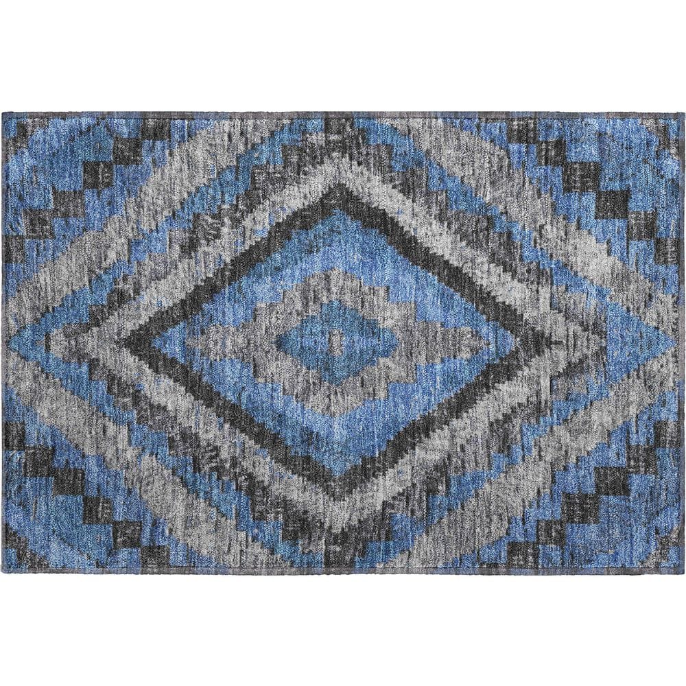 Mayfield Premium Machine Washable Abstract AMF1890 Blue 2 ft. x 3 ft. Area Rug price history on PriceWatchPro