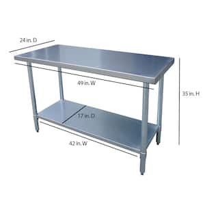 24 in. x 48 in. Stainless Steel Kitchen Utility Table
