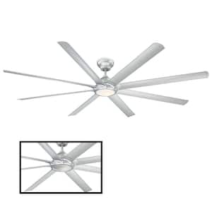 Hydra 96 in. LED Indoor/Outdoor Titanium Silver 8-Blade Smart Ceiling Fan with 3000K Light Kit and Wall Control