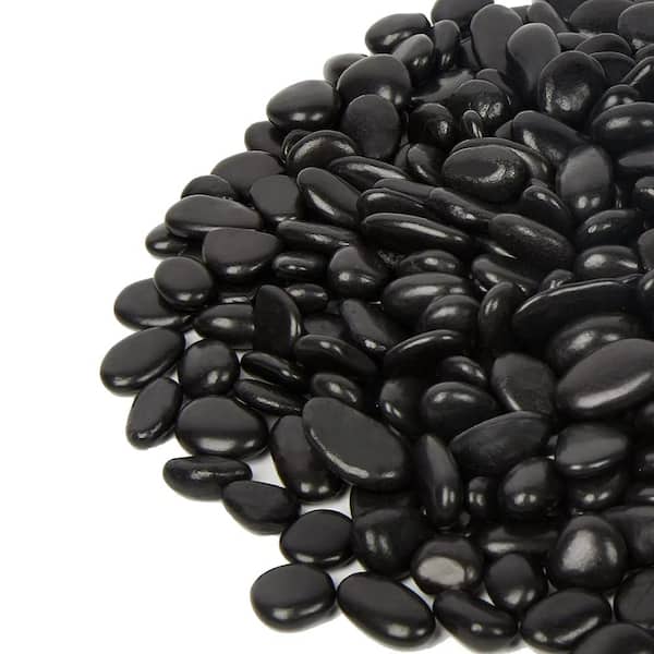 Ashman Online Ashman's 2-3 in. Large Black Pebbles Solar 20 lbs.-Pack for Garden, Pathway Decor, Aquarium and Water fountains