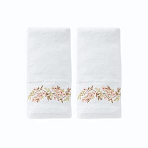 Misty White Floral Cotton Single Hand Towel