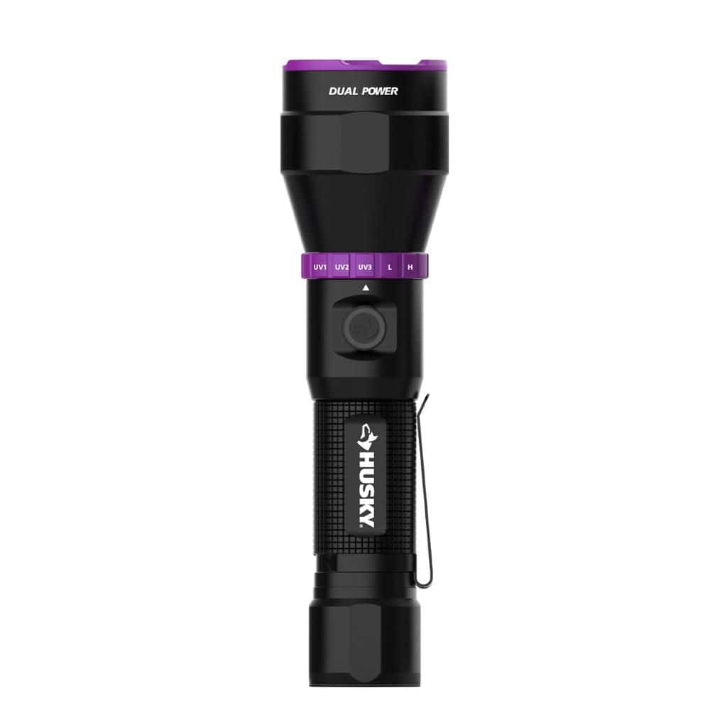 Husky 600 Lumens Dual Power LED Rechargeable Tactical Flashlight