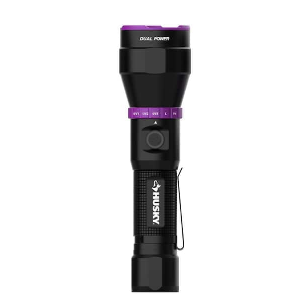 600 Lumens Dual Power LED Rechargeable Flashlight with UV