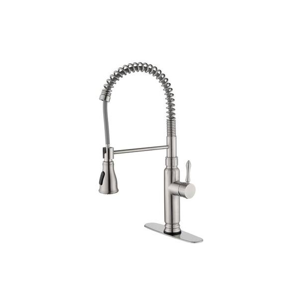 Lukvuzo Touch Single Handle Pull Down Sprayer Kitchen Faucet in Brushed