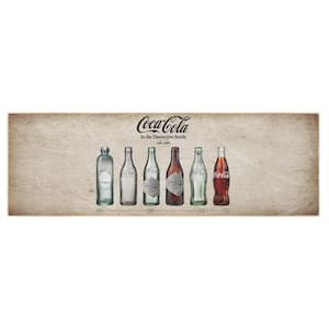 Beige/Multi 2 ft. x 5 ft. For Man Cave Bedroom Kitchen Coca-Cola Evolution Washable Non-Slip Runner Rug