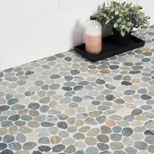 Countryside Sliced Round 11.81 in. x 11.81 in. Dark Blend Floor and Wall Mosaic (0.97 sq. ft. / sheet)