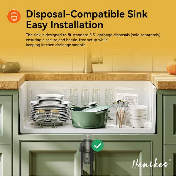 Hanikes Farmhouse Apron-Front Fireclay 30 in. Single Bowl