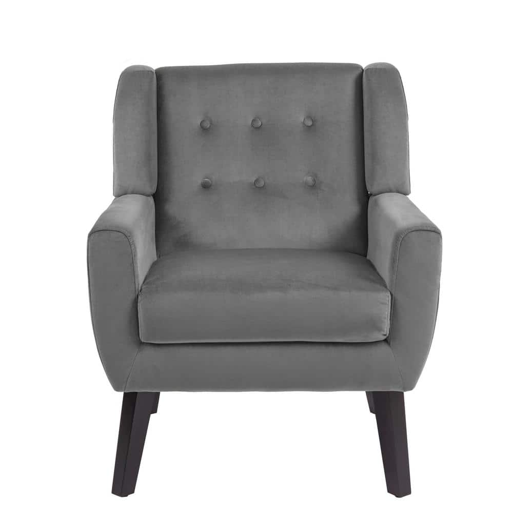 Uixe Gray Velvet Upholstery Arm Chair (set Of 1) Sf0003-gy-vt - The 