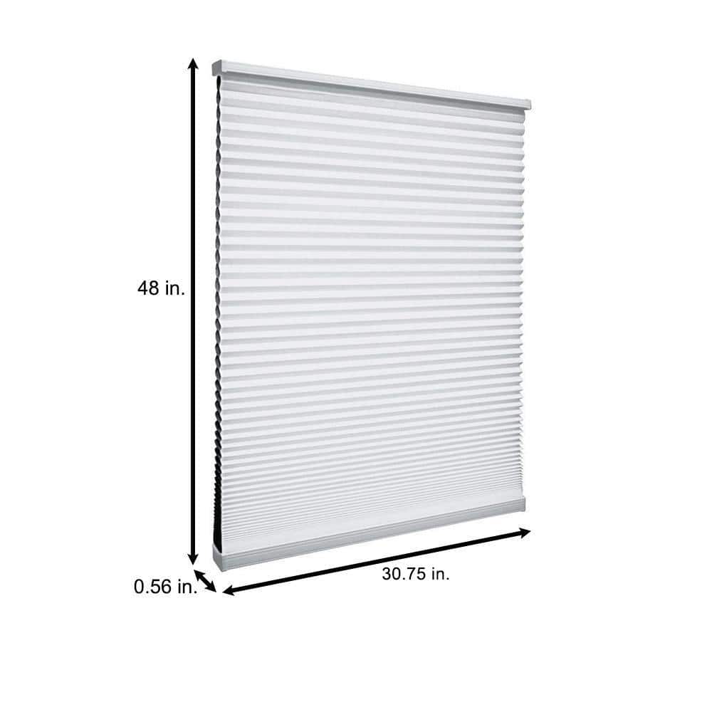 Home Decorators Collection Shadow White Cordless Blackout Cellular Shades for Windows - 31 in. W x 48 in. L (Actual Size 30.75 in. W x 48 in. L)