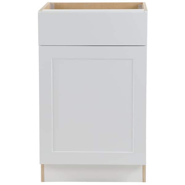 Hampton Bay Cambridge White Shaker Assembled Base Cabinet w/ 1 Soft Close Drawer & 1 Soft Close Door (21 in. W x 24.5 in. D)