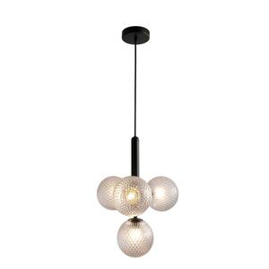 Marlow 4-Light Black Dimmable Clear Glass Globe Pendant