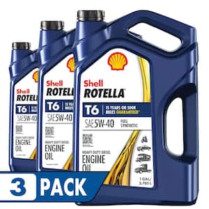 Shell Rotella T6 Full Synthetic SAE 5W-40 Diesel Motor Oil 1 Gal. (Case of 3)