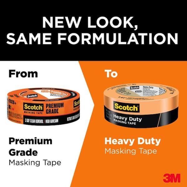 3M 0.94 in. x 60.1 Yds. Multi-Surface Contractor Grade Tan Masking Tape (1  Roll) 2020-24AP - The Home Depot