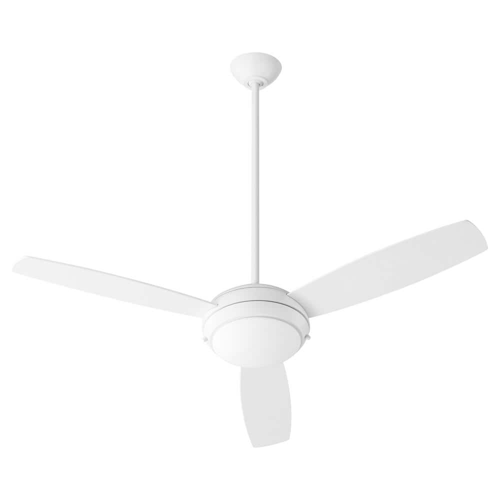 quorum Expo 52 in. 3Blade 2Light 9Watt Medium Base Studio White LED Ceiling Fan 205238