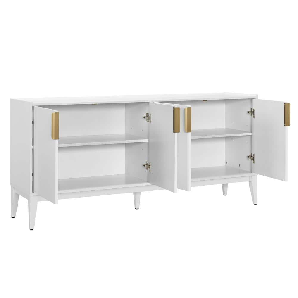 63 in. W x 15.6 in. D x 29.9 in. H Bathroom White Linen Cabinet