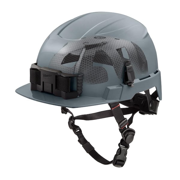 Milwaukee BOLT Gray Type 2 Class E Front Brim Non-Vented Safety Helmet with IMPACT-ARMOR Liner