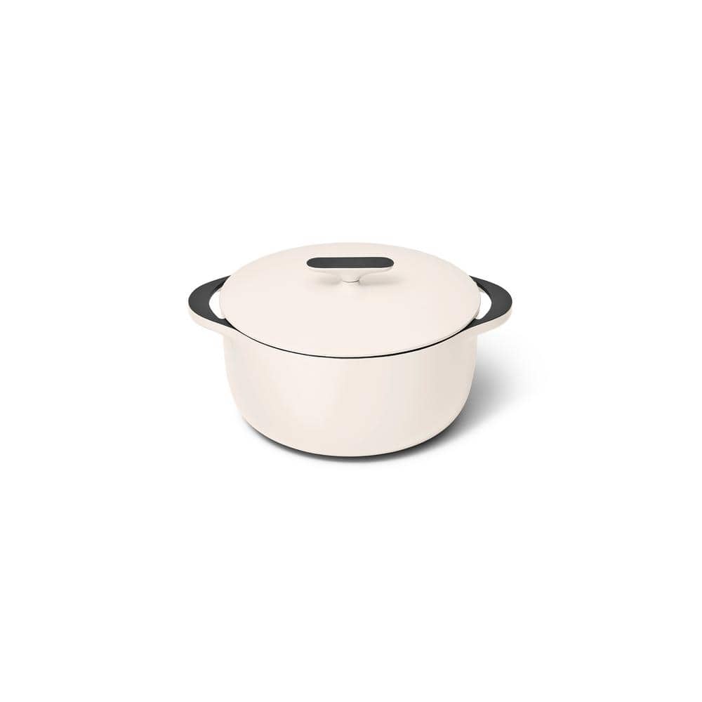Cream Enameled Cast Iron Dutch Oven with Lid, 6.5 Qt