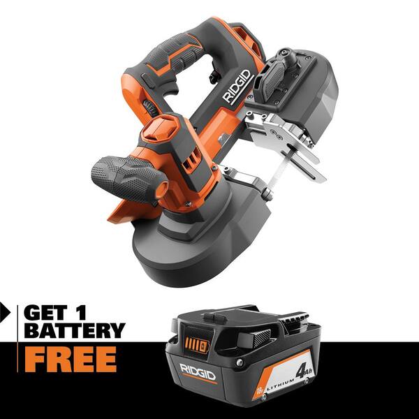 Ridgid R8604B-AC87004 18V Compact Band Saw with 32-7/8 in. Blade and 4.0 Ah Lithium-Ion Battery