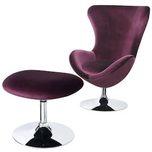 Eloise Contemporary Purple with Ottoman Metal Chair