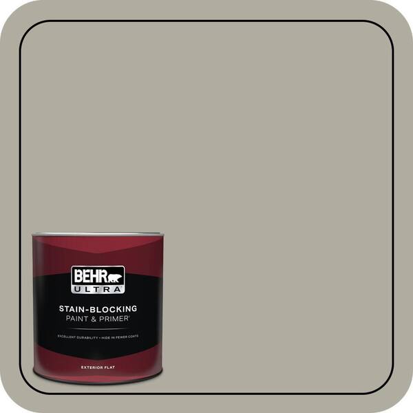 BEHR ULTRA 1 qt. #PPU25-06 Wells Gray Flat Exterior Paint & Primer