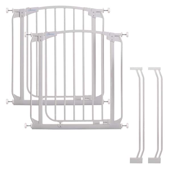 Dreambaby Chelsea 29.5 in. H White Standard Height Auto-Close Security Gate Value Pack with 2 Gates and 2 Extensions